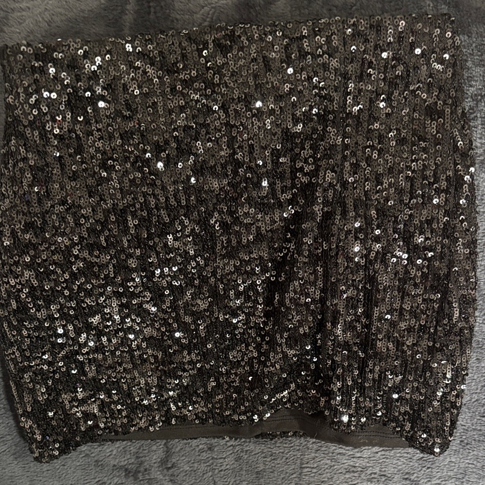 Art Class Sparkling Black Sequin Mini Skirt